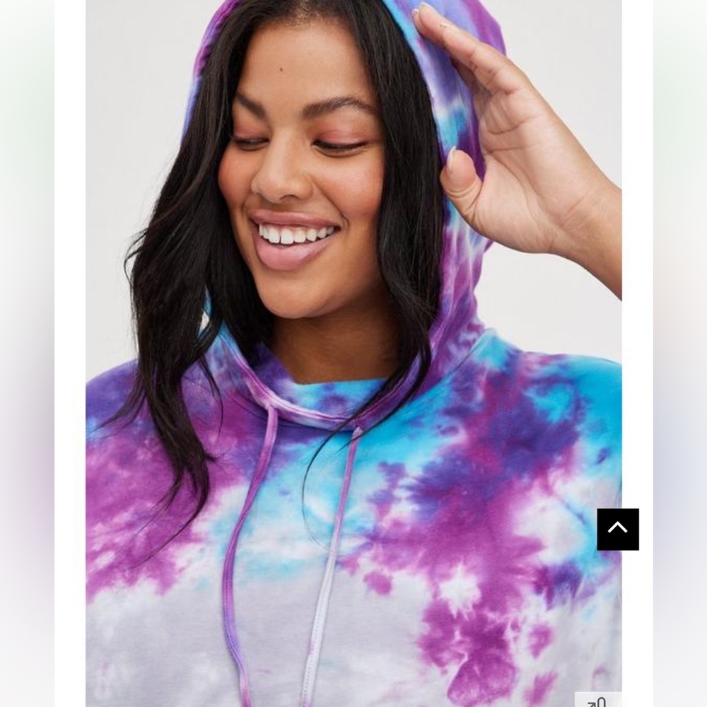 Midi French Terry Hoodie Dress Tie Dye - Picture 2 of 4